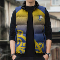 Custom James Cook High School Sleeveless Puffer Jacket Maori Koru Pattern LT05 - Polynesian Pride