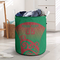 Custom Onehunga High School Laundry Basket Maori Koru Pattern LT05 Green - Polynesian Pride