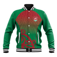 Custom Onehunga High School Baseball Jacket Maori Koru Pattern LT05 Unisex Green - Polynesian Pride