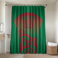 Custom Onehunga High School Bathroom Set Maori Koru Pattern LT05 Shower Curtain Only Green - Polynesian Pride