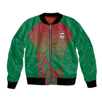 Custom Onehunga High School Bomber Jacket Maori Koru Pattern LT05 Unisex Green - Polynesian Pride