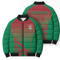 Custom Onehunga High School Bomber Puffer Jacket Maori Koru Pattern LT05 - Polynesian Pride