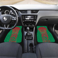 Custom Onehunga High School Car Mats Maori Koru Pattern LT05 Set 2pcs - Front Green - Polynesian Pride