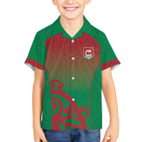 Custom Onehunga High School Family Matching Off Shoulder Short Dress and Hawaiian Shirt Maori Koru Pattern