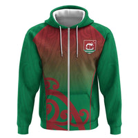 Custom Onehunga High School Hoodie Maori Koru Pattern LT05 Zip Hoodie Green - Polynesian Pride