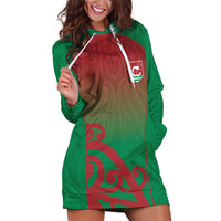 Custom Onehunga High School Hoodie Dress Maori Koru Pattern LT05 Green - Polynesian Pride