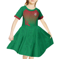 Custom Onehunga High School Kid Short Sleeve Dress Maori Koru Pattern LT05 - Polynesian Pride