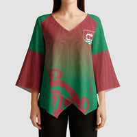 Custom Onehunga High School Kimono Sleeve Blouse Maori Koru Pattern LT05 - Polynesian Pride