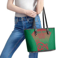 Custom Onehunga High School Leather Tote Bag Maori Koru Pattern LT05 - Polynesian Pride