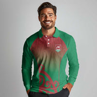 Custom Onehunga High School Long Sleeve Polo Shirt Maori Koru Pattern LT05 - Polynesian Pride