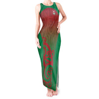 Custom Onehunga High School Tank Maxi Dress Maori Koru Pattern LT05 Women Green - Polynesian Pride
