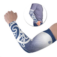 Custom New Zealand Aotea College Arm Sleeves Maori Koru Pattern LT05 Set of 2 Blue - Polynesian Pride