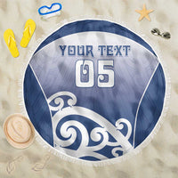 Custom New Zealand Aotea College Beach Blanket Maori Koru Pattern LT05 One Size 150cm Blue - Polynesian Pride