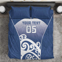 Custom New Zealand Aotea College Bedding Set Maori Koru Pattern LT05 Blue - Polynesian Pride