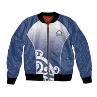 Custom New Zealand Aotea College Bomber Jacket Maori Koru Pattern LT05 Unisex Blue - Polynesian Pride