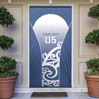 Custom New Zealand Aotea College Door Cover Maori Koru Pattern LT05 Blue - Polynesian Pride