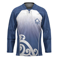 Custom New Zealand Aotea College Hockey Jersey Maori Koru Pattern LT05 Unisex Blue - Polynesian Pride