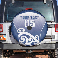 Custom New Zealand Aotea College Spare Tire Cover Maori Koru Pattern LT05 Blue - Polynesian Pride