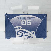 Custom New Zealand Aotea College Tablecloth Maori Koru Pattern LT05 Blue - Polynesian Pride