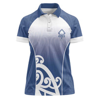 Custom New Zealand Aotea College Women Polo Shirt Maori Koru Pattern LT05 Female Blue - Polynesian Pride