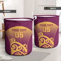 Custom Waiuku College Laundry Basket Maori Koru Pattern LT05 - Polynesian Pride