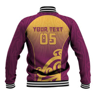 Custom Waiuku College Baseball Jacket Maori Koru Pattern LT05 - Polynesian Pride
