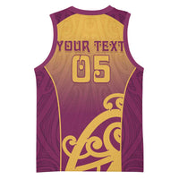 Custom Waiuku College Basketball Jersey Maori Koru Pattern LT05 - Polynesian Pride