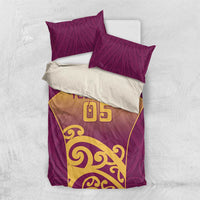 Custom Waiuku College Bedding Set Maori Koru Pattern LT05 US Twin 172cm x 218cm Maroon - Polynesian Pride