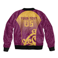 Custom Waiuku College Bomber Jacket Maori Koru Pattern LT05 - Polynesian Pride