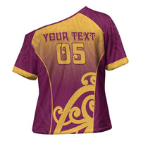 Custom Waiuku College Cross Shoulder Shirt Maori Koru Pattern LT05 - Polynesian Pride