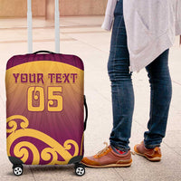 Custom Waiuku College Luggage Cover Maori Koru Pattern LT05 Maroon - Polynesian Pride