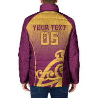 Custom Waiuku College Padded Jacket Maori Koru Pattern LT05 - Polynesian Pride