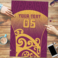 Custom Waiuku College Puzzle Maori Koru Pattern LT05 Maroon - Polynesian Pride