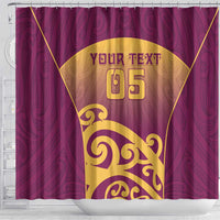 Custom Waiuku College Shower Curtain Maori Koru Pattern LT05 - Polynesian Pride