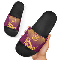 Custom Waiuku College Slide Sandals Maori Koru Pattern LT05 - Polynesian Pride