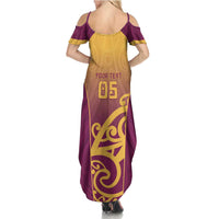 Custom Waiuku College Summer Maxi Dress Maori Koru Pattern LT05 - Polynesian Pride