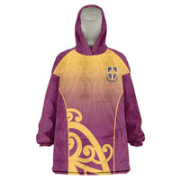 Custom Waiuku College Wearable Blanket Hoodie Maori Koru Pattern LT05 One Size Maroon - Polynesian Pride