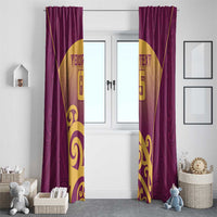 Custom Waiuku College Window Curtain Maori Koru Pattern