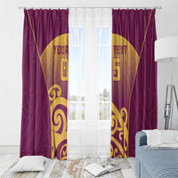 Custom Waiuku College Window Curtain Maori Koru Pattern