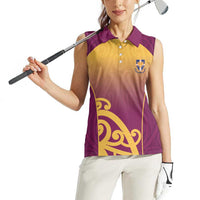Custom Waiuku College Women Sleeveless Polo Shirt Maori Koru Pattern LT05 - Polynesian Pride