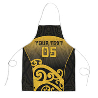 Custom Motueka High School Apron Maori Koru Pattern LT05 Black - Polynesian Pride
