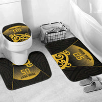 Custom Motueka High School Bathroom Set Maori Koru Pattern LT05 Mat Set Only (3 pcs) One Size Black - Polynesian Pride