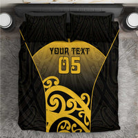 Custom Motueka High School Bedding Set Maori Koru Pattern LT05 Black - Polynesian Pride
