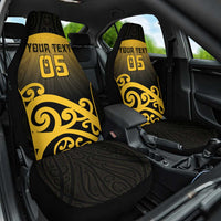 Custom Motueka High School Car Seat Cover Maori Koru Pattern LT05 One Size Black - Polynesian Pride