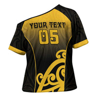 Custom Motueka High School Cross Shoulder Shirt Maori Koru Pattern LT05 - Polynesian Pride
