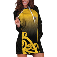 Custom Motueka High School Hoodie Dress Maori Koru Pattern LT05 Black - Polynesian Pride