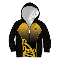Custom Motueka High School Kid Hoodie Maori Koru Pattern LT05 Zip Hoodie Black - Polynesian Pride
