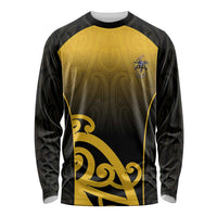 Custom Motueka High School Long Sleeve Shirt Maori Koru Pattern LT05 Unisex Black - Polynesian Pride