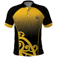 Custom Motueka High School Polo Shirt Maori Koru Pattern LT05 Black - Polynesian Pride