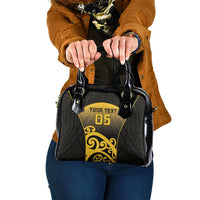 Custom Motueka High School Shoulder Handbag Maori Koru Pattern LT05 One Size Black - Polynesian Pride